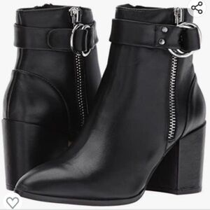 Womens Size 7 Black Ankle Booties Zip Up Fall Boots